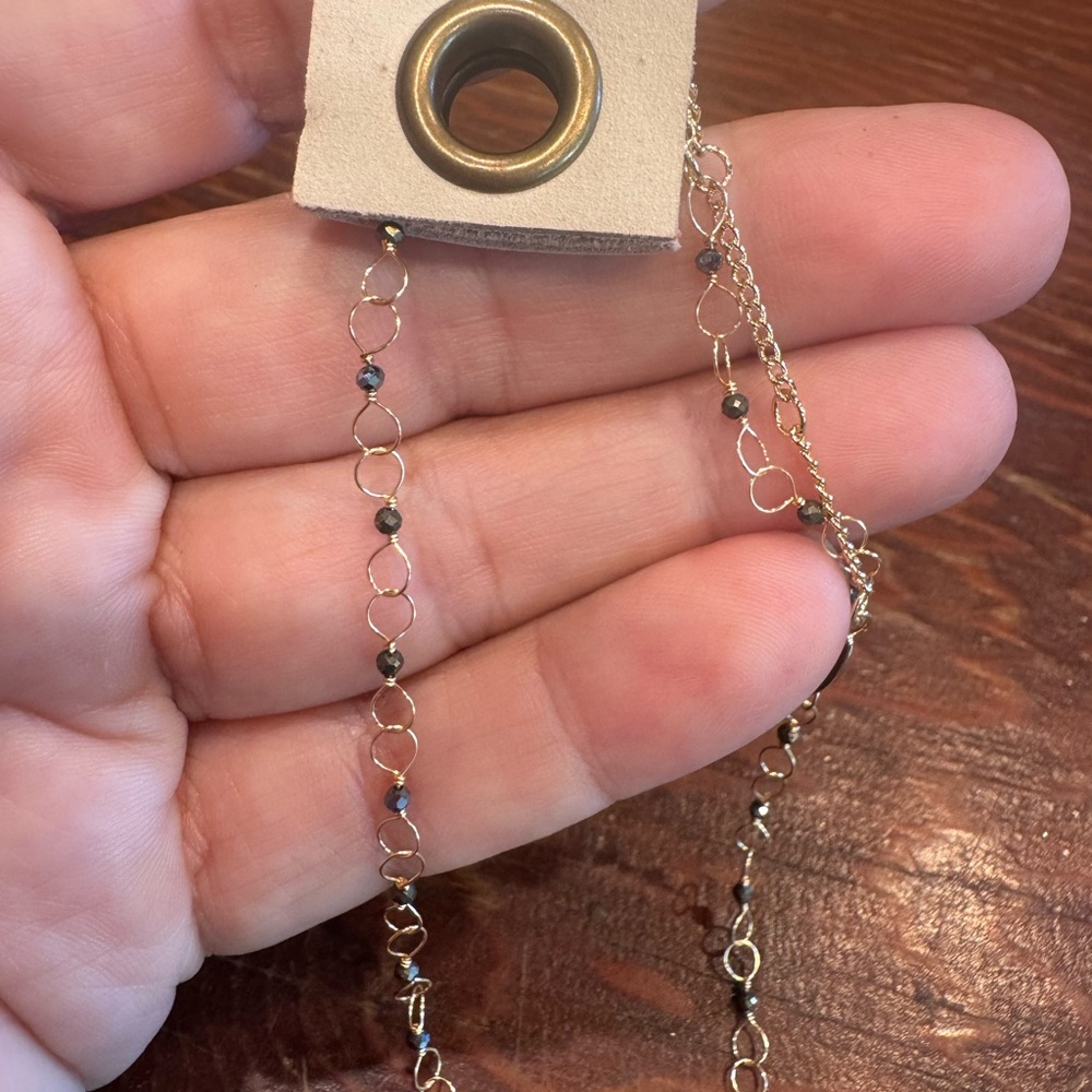 ANTHROPOLOGIE Delicate bead open link necklace